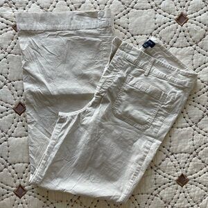 J. Crew - reimagined line linen blend wide-leg trousers- white- size 31